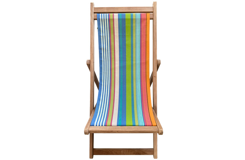 Green, Blue, Terracotta Stripe Deck Chairs