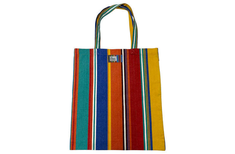 Orange, Blue, Jade Green Striped Tote Bags
